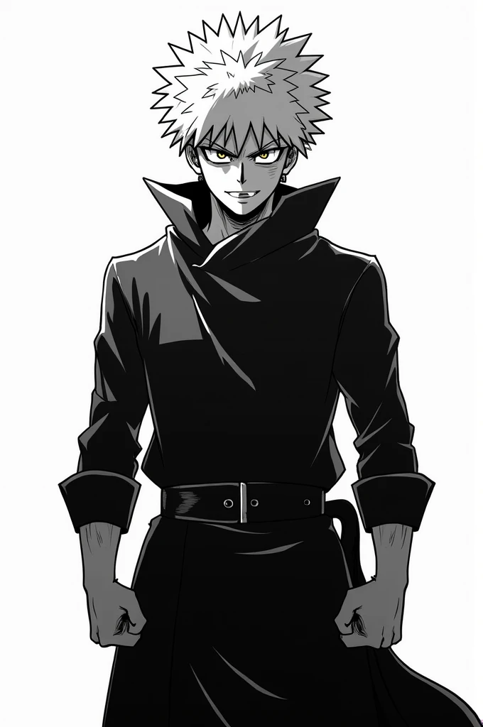 Bakugo in black and white
