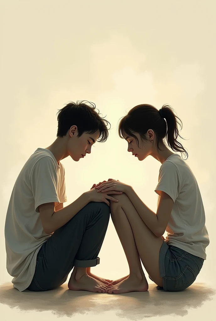 2 people with their knees together