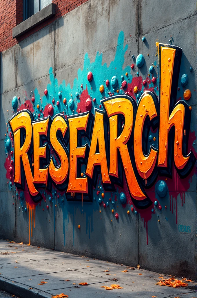 Create the word "research" with graffiti letters