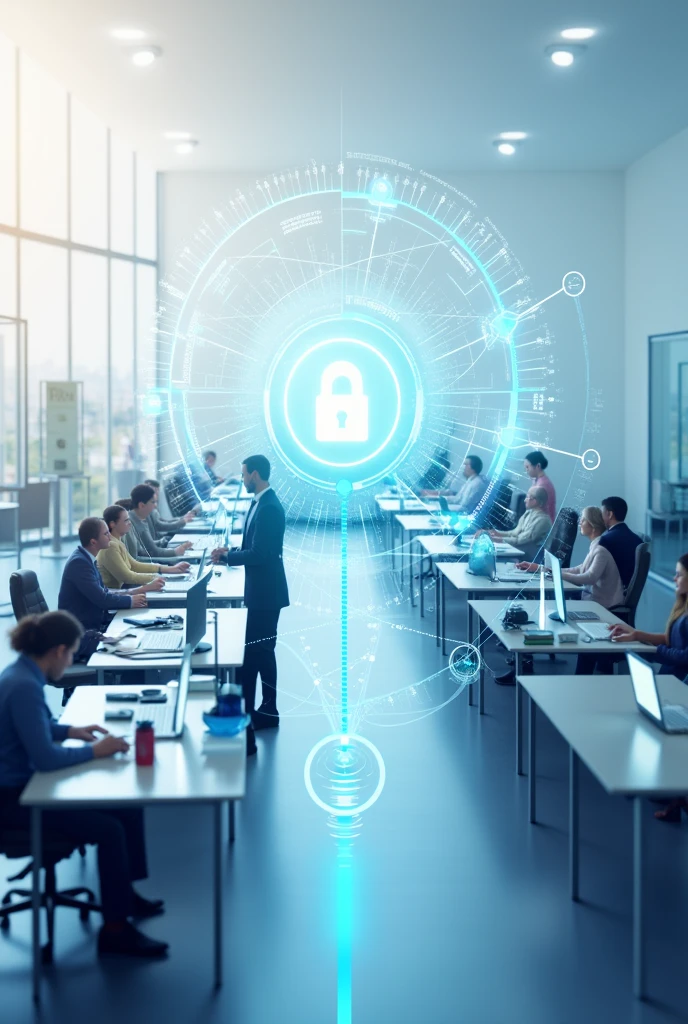 Create a background for an infographic about network communication in companies with realistic images