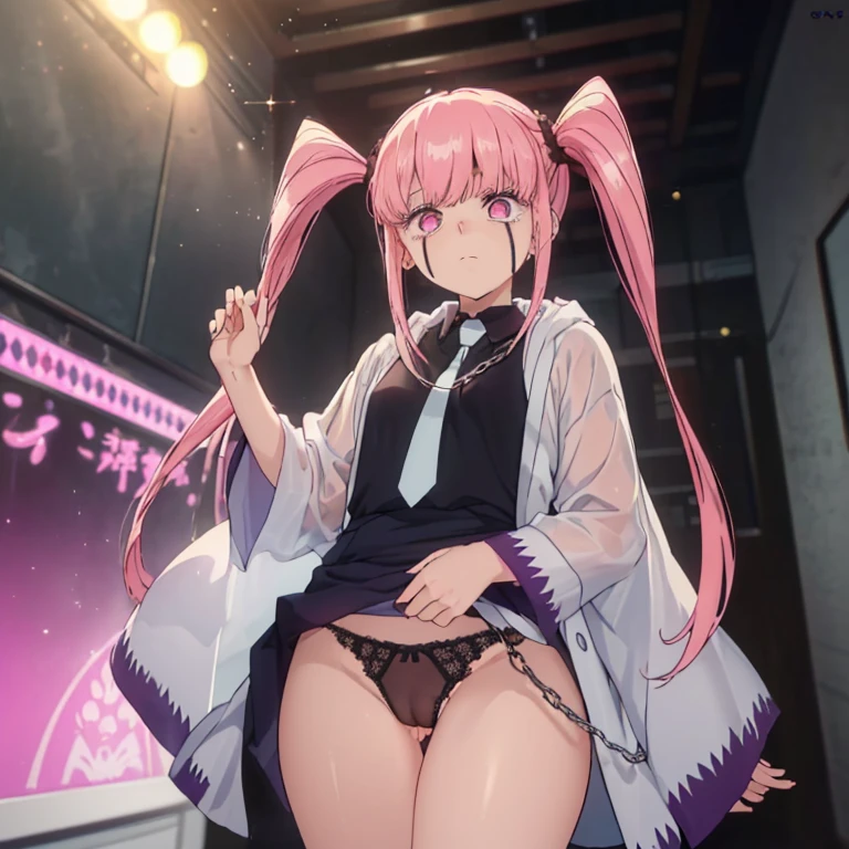(((Touching her crotch with a very sad look on her face))),Very beautiful girl, See through,Beautiful and fair、Beautiful Skin、Glowing Skin, bright, Refreshing and gentle look, Perfect beautiful face、Beautiful shiny bangs, Small breasts,Lace dress,See through,(((女性のためのsexyな透明なパンティー,Hola,seamless,Low waist,Plain,Quick-drying underwear,sexy))),(To look directly at the crotch.),(Tea-colored hair with a pink ribbon and twin tails:1.23),(((ベルトとストラップ付きのFor women下着セット,Metal Chain,sexyなランジェリー,4 Piece Set,Porn Wear,Nightclub Temptation,For women))),((Underwear is transparent level 55%)),((50% chance of wearing thin underwear%)),(((Extremely small underwear that shows the pussy line)))
