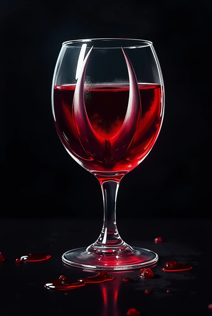 A Logo Art for Vampires, I want fangs and a glass of blood
