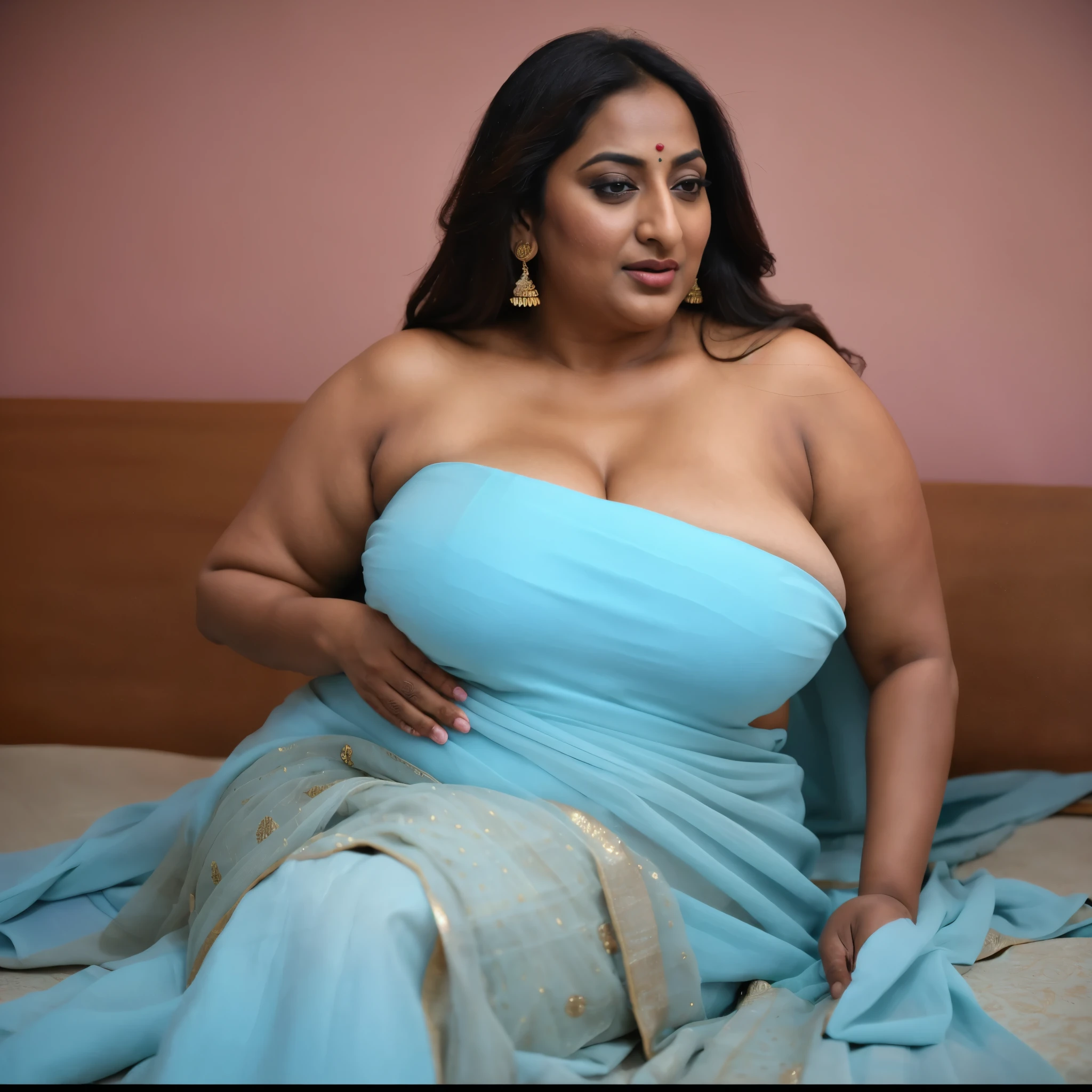 Realistic Representation of Savita bhabhi, sexy Savita aunty, tempting figure, busty aunty, goddess of lust, cougar lady, mommy, mommy figure, bulky figure, big milkers, deep cleavage, juicy fleshy figure, heavy bust, heavy hips, doodhwali, sizzling hot,  Nextdoor aunty bhabhi , unsatisfied housewife, chubby aunty, sweat, oiled body, irresistibly hot, inspired by famous Indian adult comics by amarshrostha, Foto RAW, photorealistic, photography, full body shot, 50 years old Woman, master shot, perfect eyes, goddess like beauty, pierced eyes, perfect thick chubby mallu Desi aunty bhabhi, Wearing a Stanapatta, a chest-band.Saree model, model Photography, Indian saree shoot, Indian traditional wear advertising photography, traditional wear brand shoot, face of Indian actress Sonakshi Sinha, masterpiece, realistic,realism,incredible details,pleasure,photorealism, detailed skin,skin pores, high contrast, photorealistic Artstation 8k HD digital art trend of high definition and detailed realistic skin texture,ultra detail, realistic skin texture, armature, best quality, ultra high definition,(photorealistic:1.4),high resolution,detail,raw photo,sweat, Re sharp, by Lee Jefferies Nikon D850 Film Stock Photo 4 Kodak Portra 400 Camera F1.6 Lens Rich Color Ultra Real Realistic Realistic Textures Dramatic Lighting Unreal Engine Trending at Art Station Cinestill 800,(pele altamente detalhada: 1.2), 8k UHD, DSLR, soft-lighting,alta qualidade, grain of film, Fujifilm XT3,she didn't like to wear blouse or bra, intricate, she is happy to wear only saree, she hates blouse or bra, detailed hairy armpits, hyper realistic skin, skin pores, veins,wet body,premium ethnic jewellery,hyper realistic sweaty body,sweat,veins,detailed hairy stubble armpits, hyper realistic hairy armpits,low waist saree,deep juicy navel, insane details,stretchmarks,moles on breast, freckles 0.1,sensual desire,erotic fantasy,busy housewife,very busy in house chores,kaamwali aunty,alluring figure,thick arms thighs