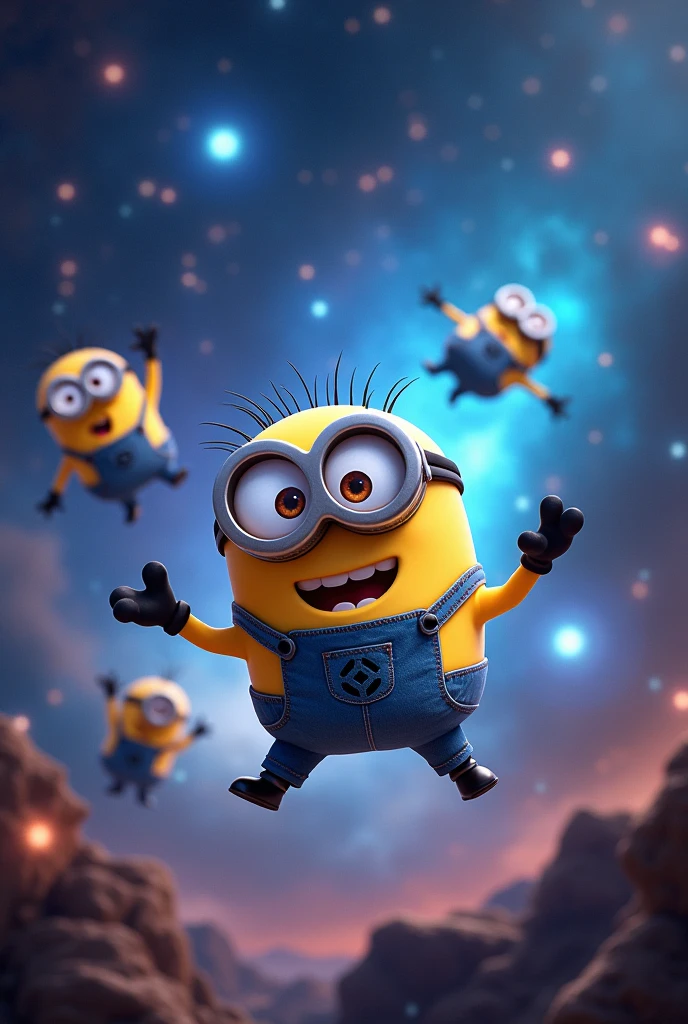 Minions with space in the middle to put a photo
