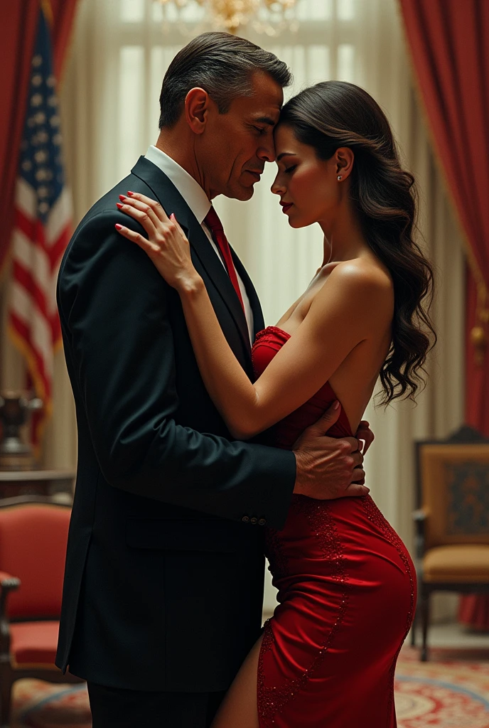 Fais que y’a un président avec sa femme de 20 ans et sa femme porte de vêtements sexy