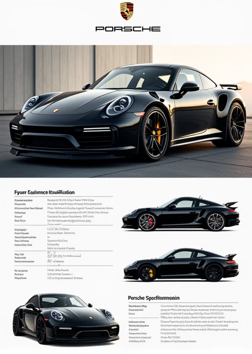 Fiche technique Black print Porsche 911 turbo s
