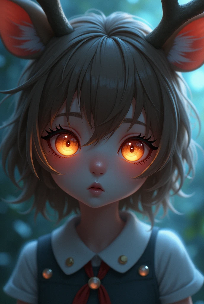 Noelle holiday from deltarune with a hypnotic look in her eyes