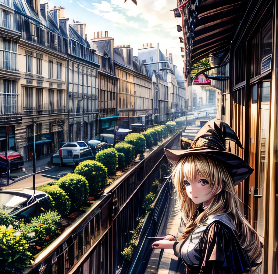 Oriental Project Marisa Blonde long hair beautiful girl witch Cafe terraces in Paris