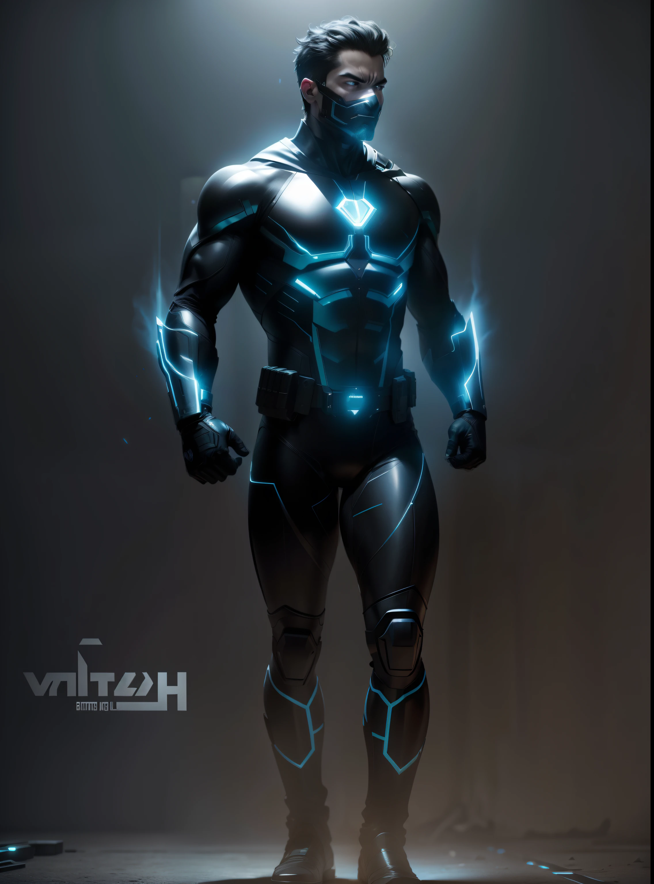 Change the background to black with lighting coming from your body.8k.ultra realistic and its color should be yellow and do not change its suit, just change the background