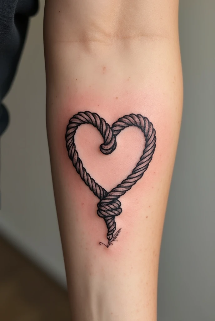 rope heart tattoo with my mom, strong bond