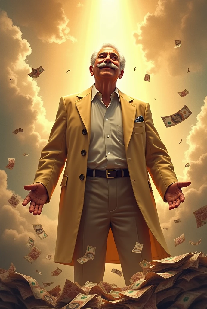 Silvio Santos in heaven with money