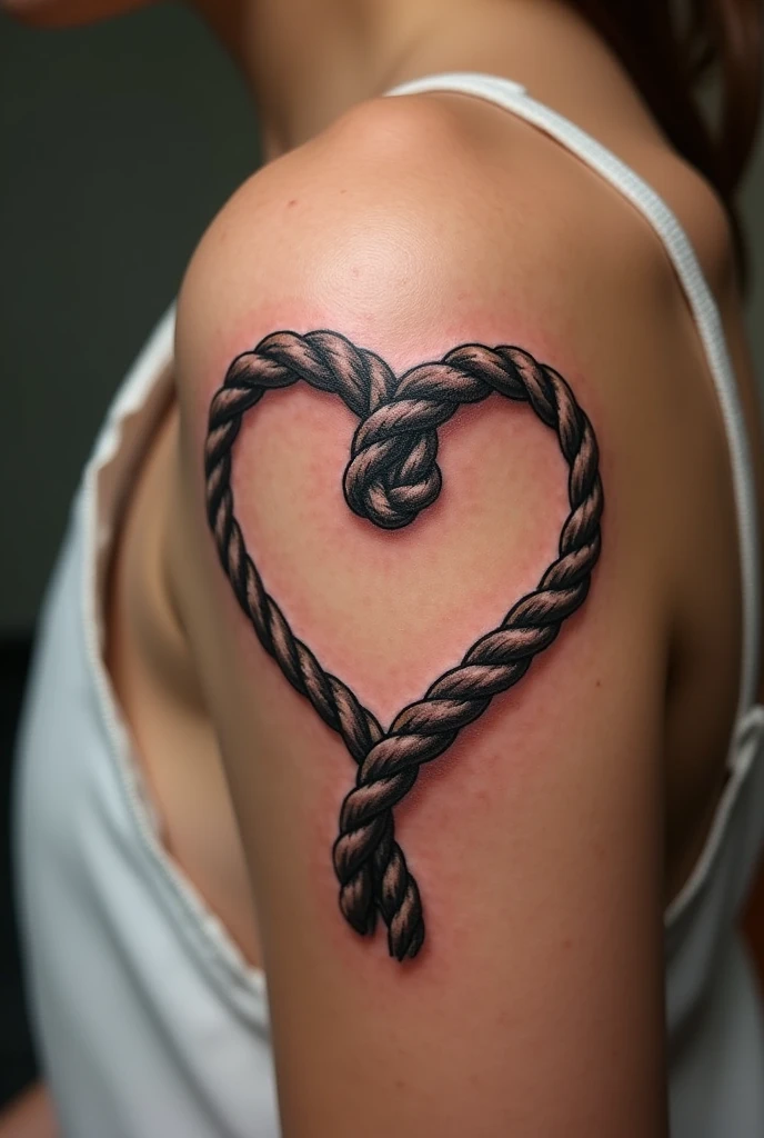rope heart tattoo with my mom, strong bond, original