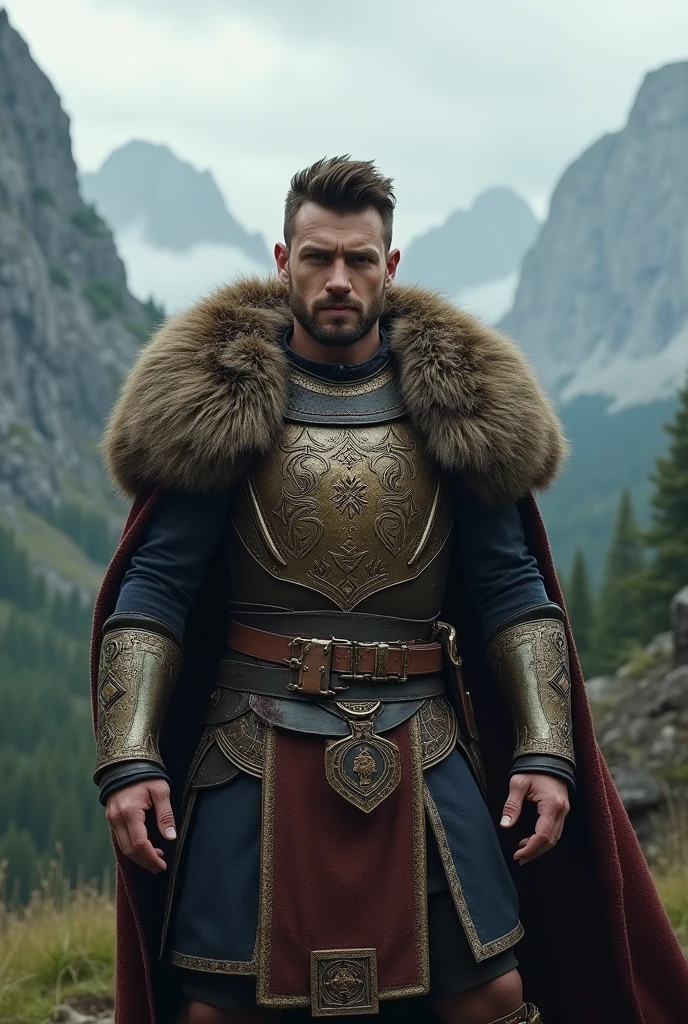 He was no longer the same man who had been banished.. He was now a wiser and stronger leader.,demigod jarl with brown hair 