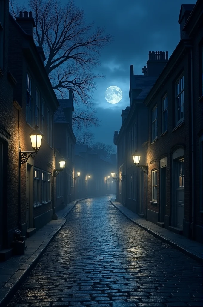 A quiet street at night