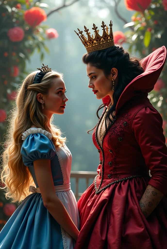 Mila kunis as alice and Alex Borstein as the Queen of hearts
