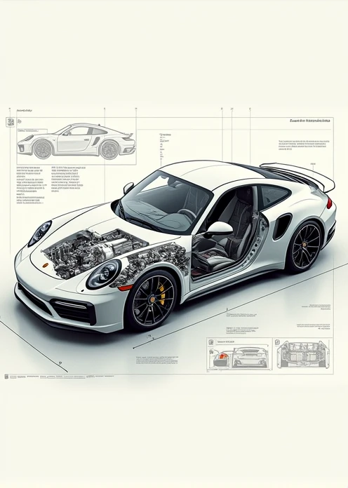 Scheme of the Porsche 911 TURBO S 