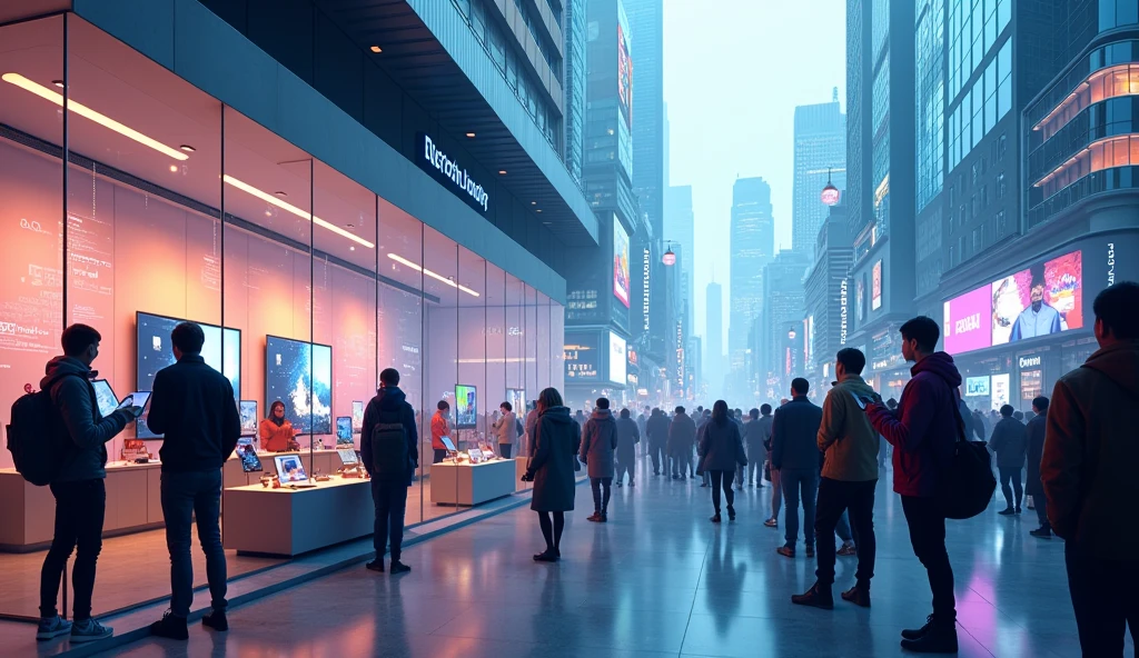 Create an image for the cover of an electronics or technology store