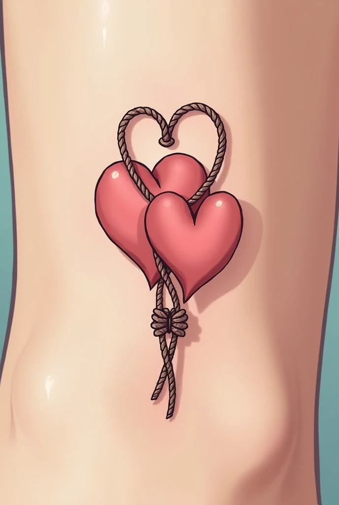 joint tattoo with my mom, heart rope, strong bond, original, Minimalist 