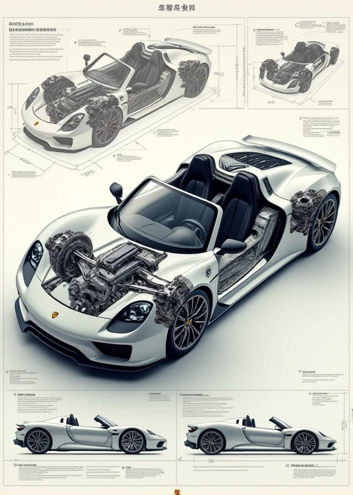 Porsche spyder technical diagram