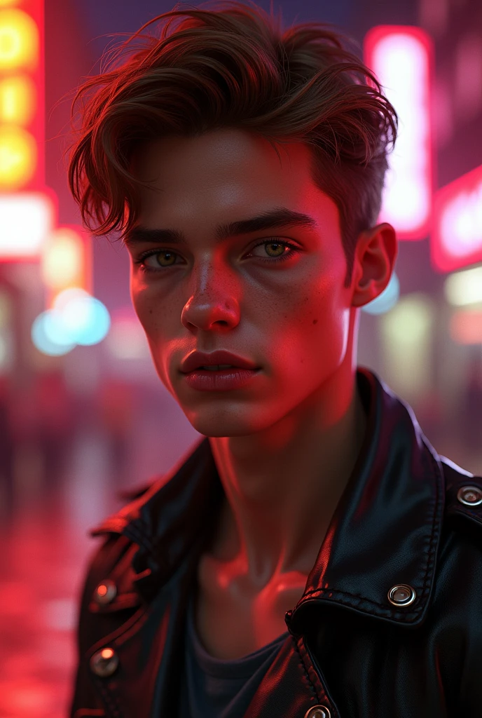 Michael afton. An 80s style teenager, appealing,