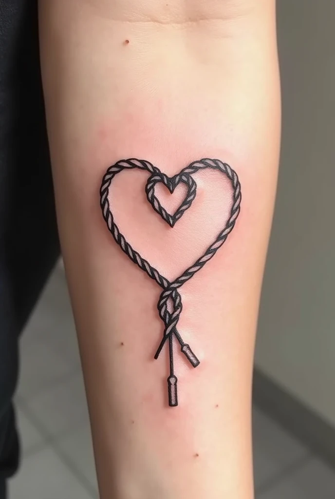 joint tattoo with my mom, heart rope, strong bond, original, Minimalist 