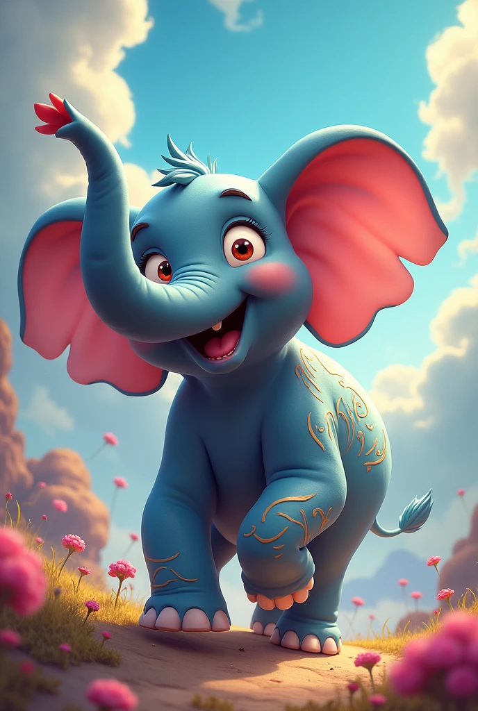 An animated elephant
