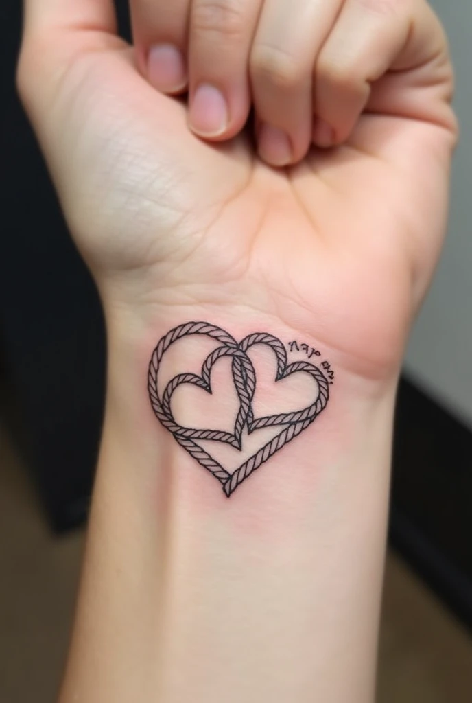 joint tattoo with my mom, heart rope, strong bond, original, Minimalist