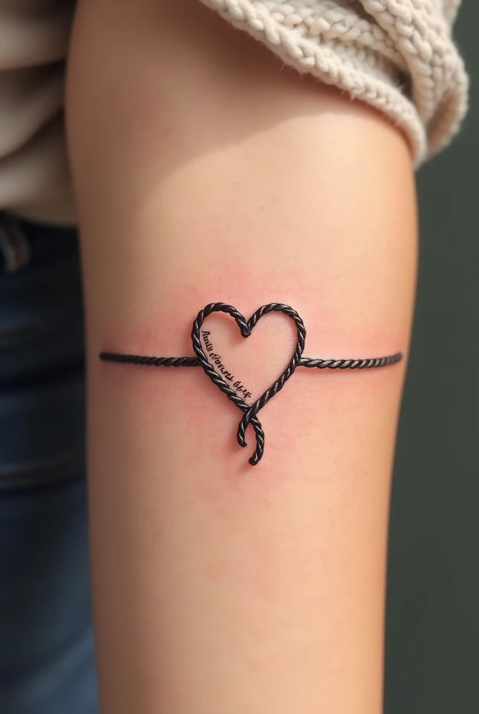 joint tattoo with my mom, heart rope, strong bond, original, Minimalist