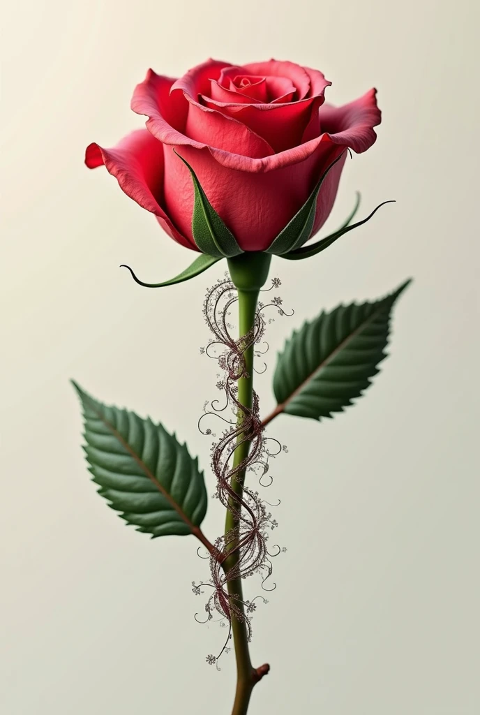(photorealism:1.2), a rose flower , tatoo, with stem