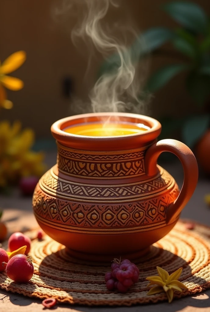 Make me a drink in an Inca vase 
