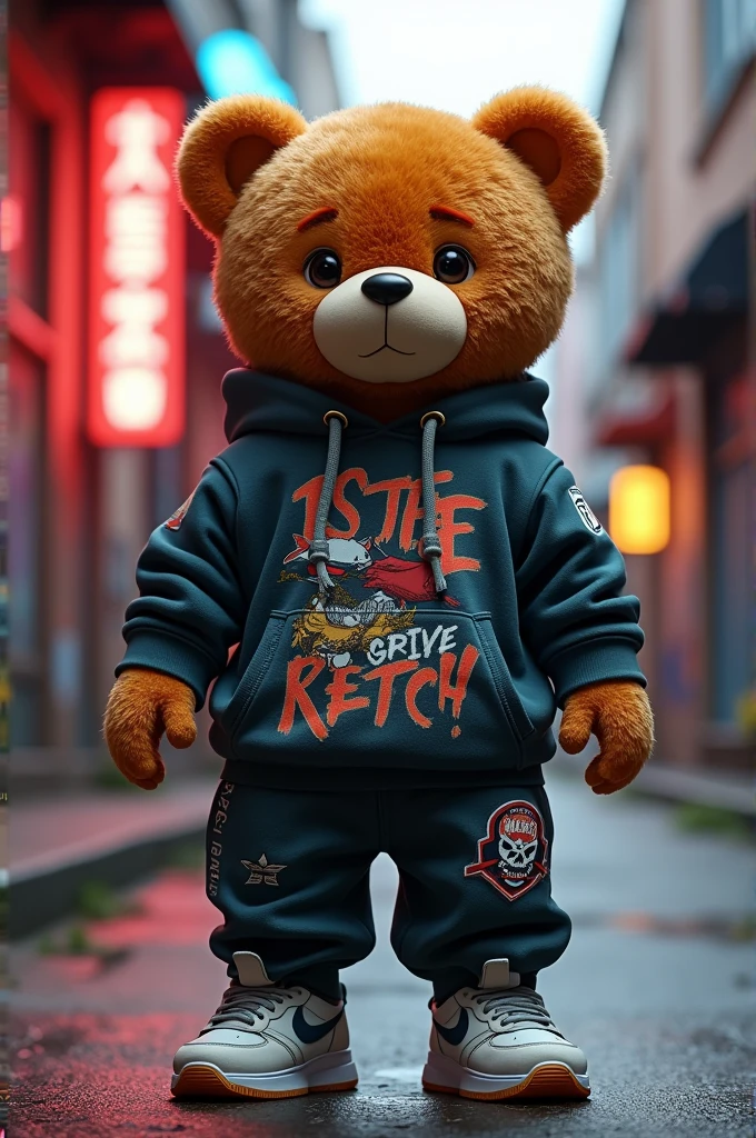 Streetwear style teddy bear