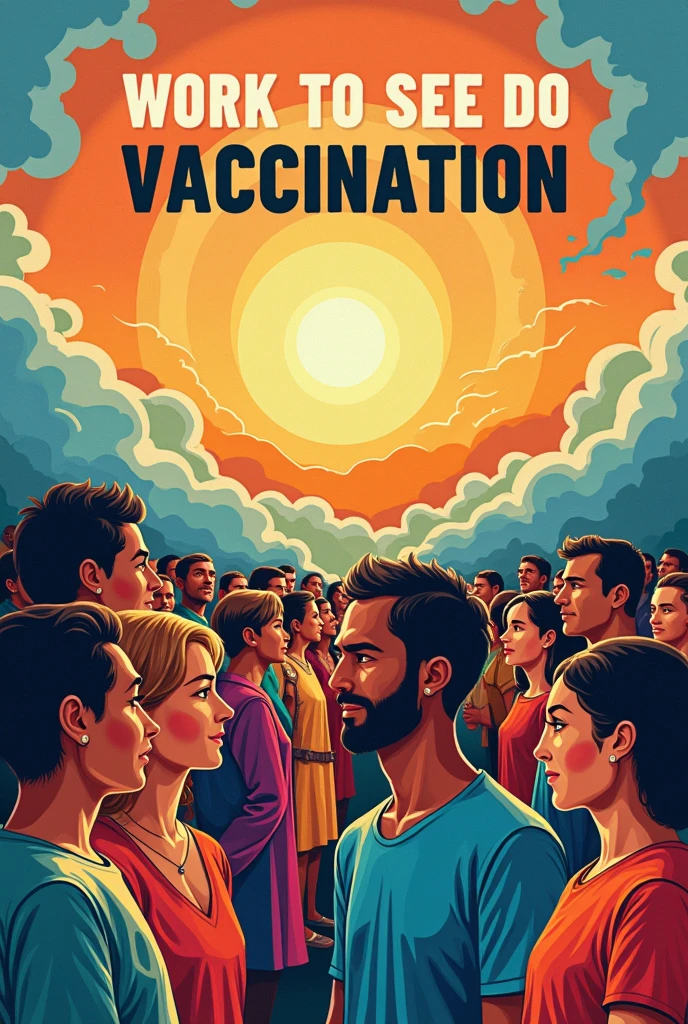 A social propaganda to promote vaccination with a message that says “Together we can defeat diseases”. ¡Vacúnate!