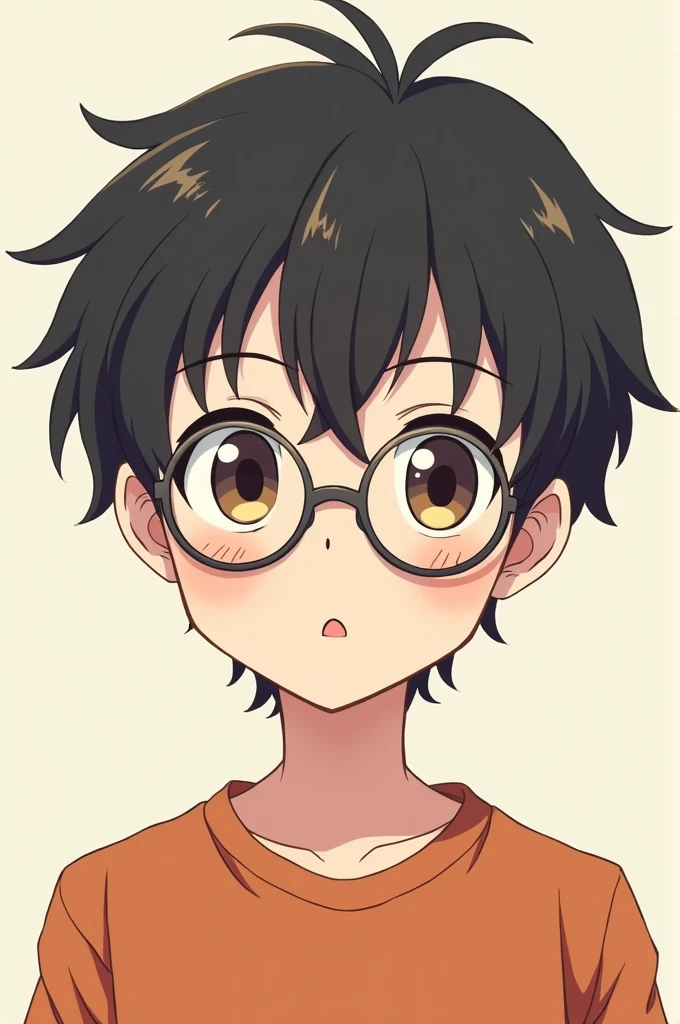 As an anime boy with glasses looking at the camera, It&#39;s for an artist&#39;s ft for instagram