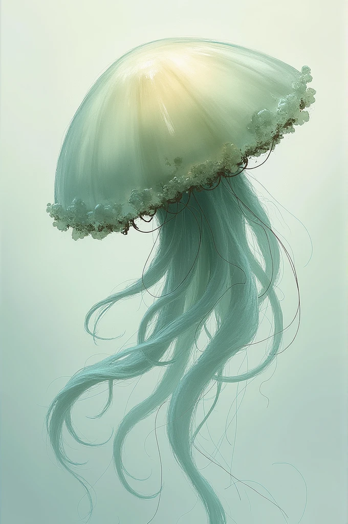 Generate an image of a jellyfish in 3 types of sketch, coarse, Compressive and Dummy