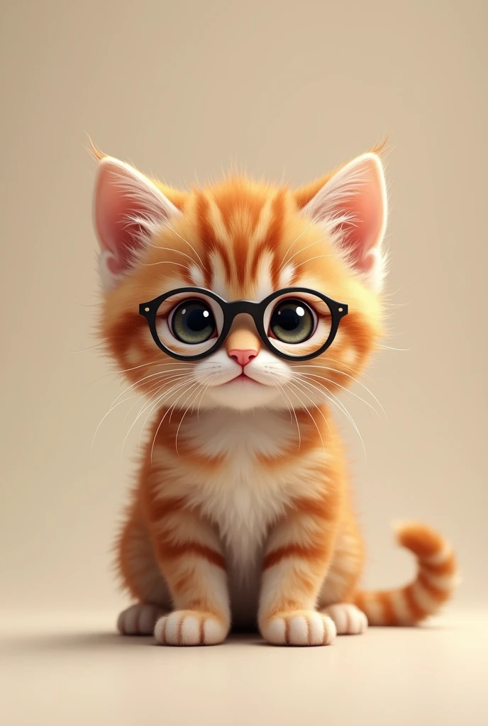 Hyper realistic kitten with glasses