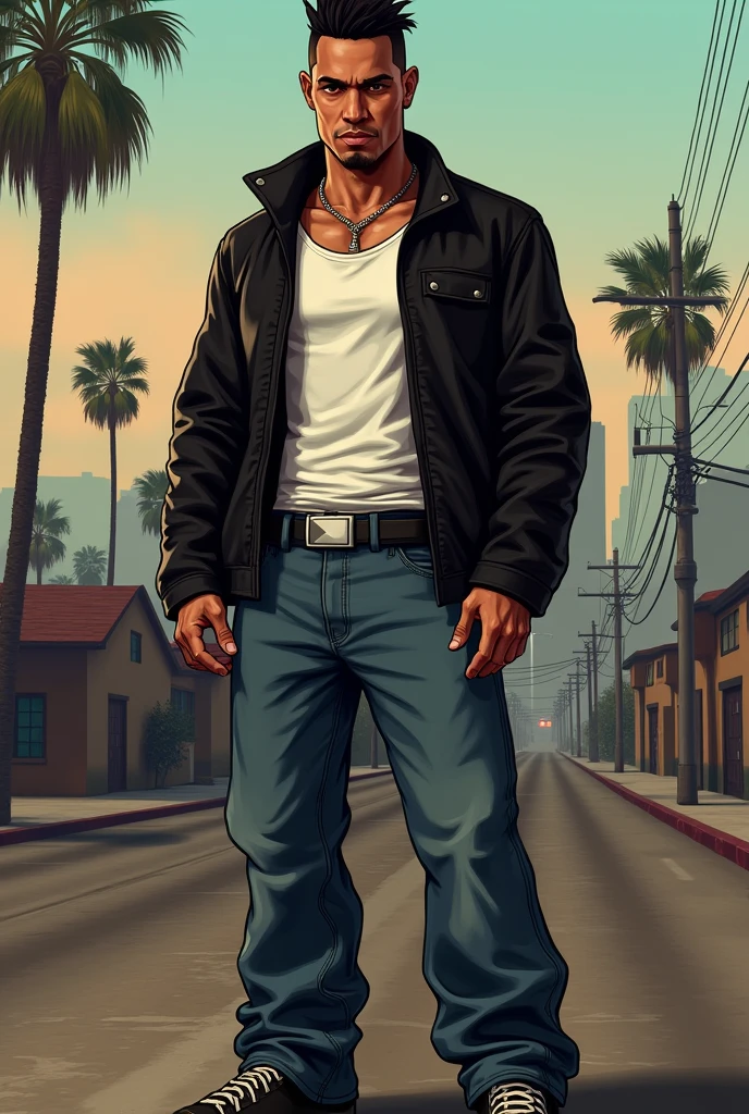 Neton Vega dressed as CJ San Andreas game