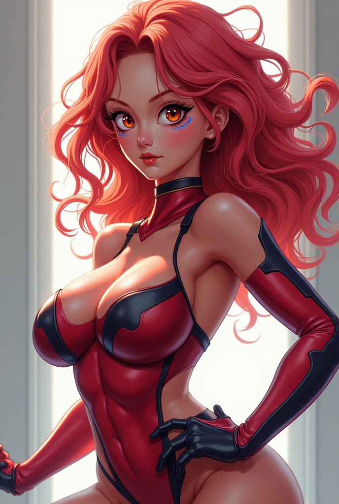 Android 21 from dragon ball with a sexy anime pose