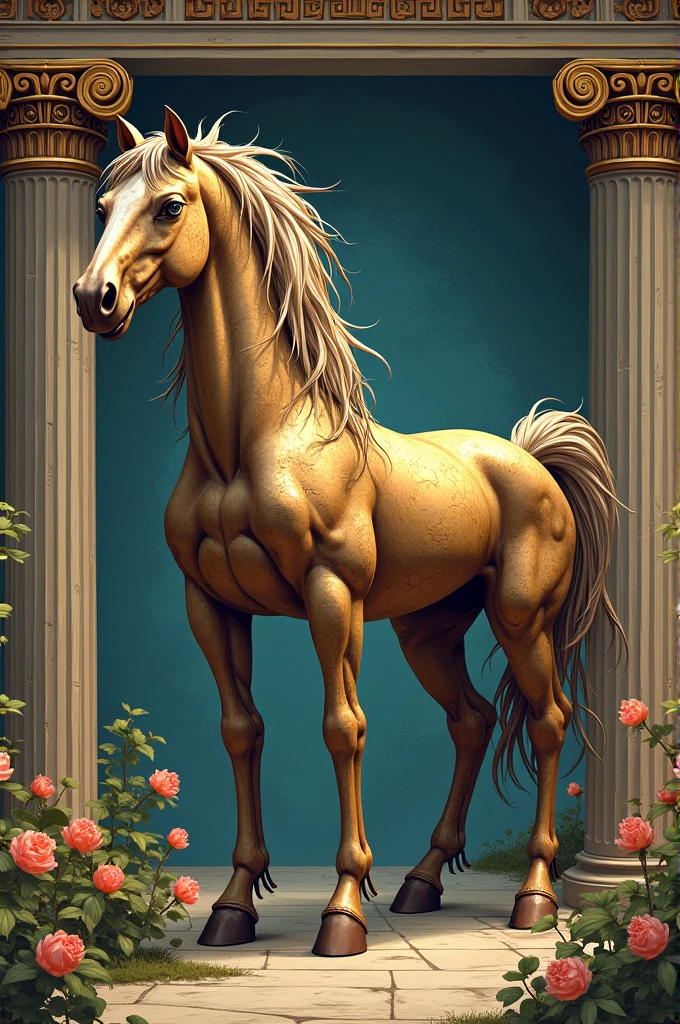 Generate me a logo for a prom 2026 about a 6-legged horse from Greek mythology
