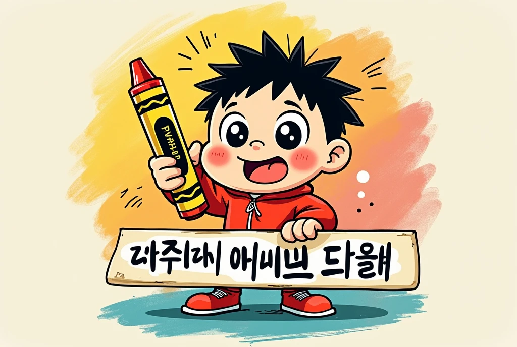 Brand logo with Crayon Shin-chan holding the word "Jang DDoo Pop"