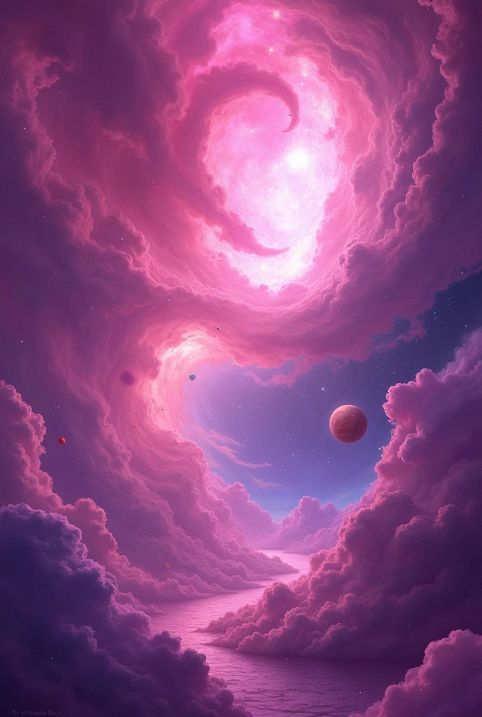 Galaxy all pink with purple
