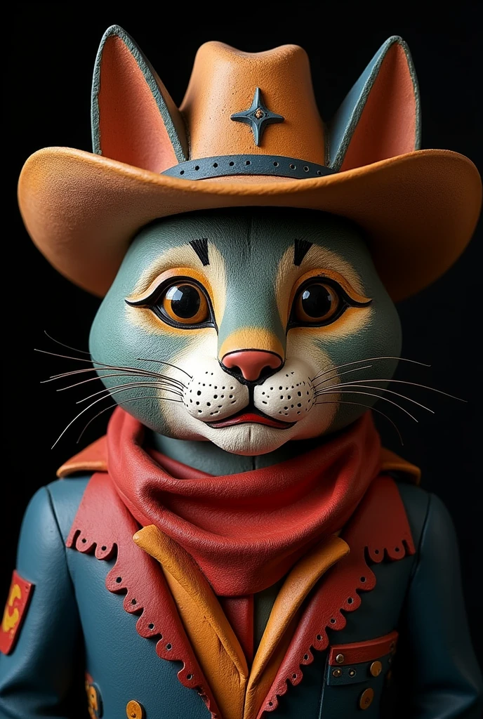 A typical Costa Rican mask of a cowboy cat