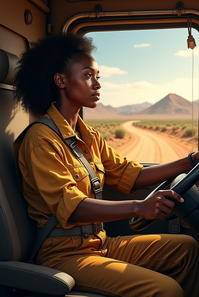 African female truck driver