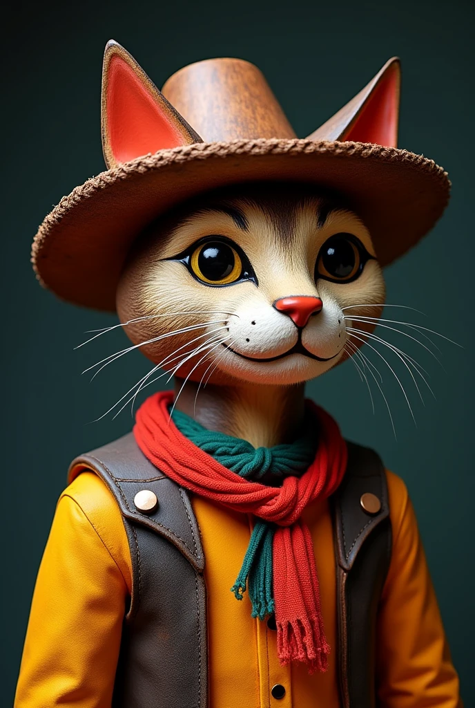A typical Costa Rican mask of a cowboy cat