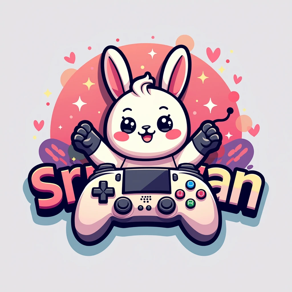 Kawaii logo for a video game channel with the word "SrisuwaN"