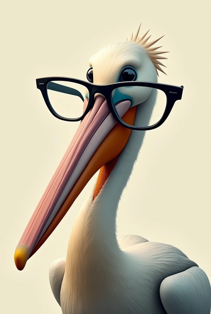 Pelican with glasses