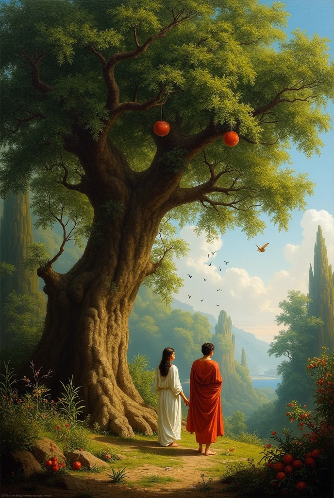 adam and eve in paradise under the tree which fruit is cursed
