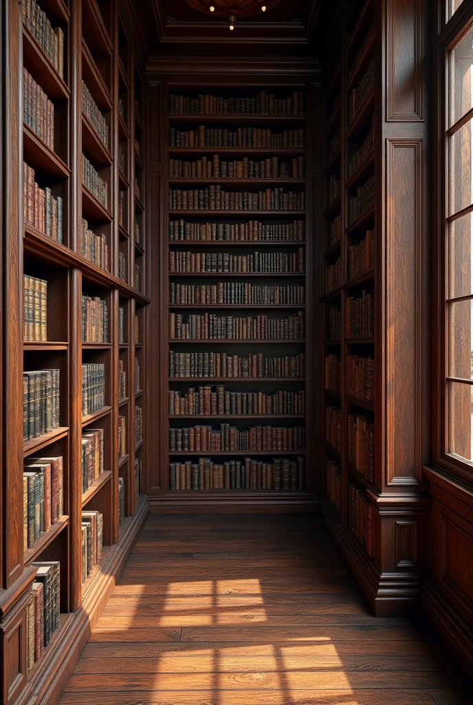 (photorealism:1.2) wooden library wirh only Karl Marx Books in there