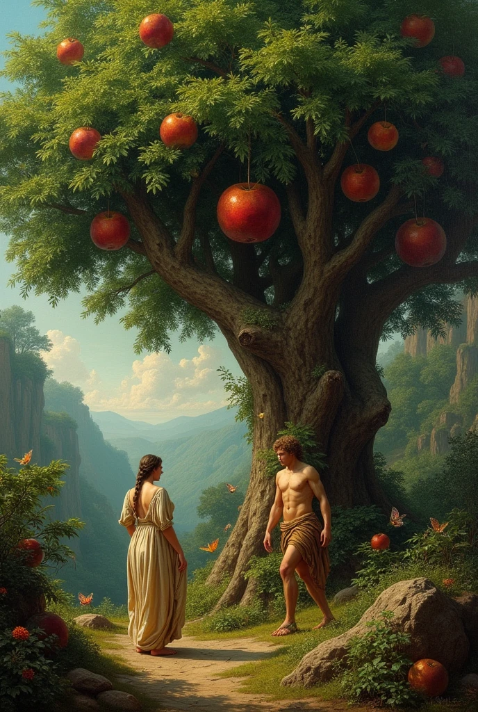 adam and eve in paradise under the tree which fruit is cursed
