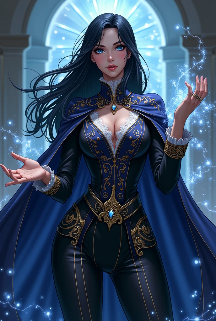 masterpiece, best quality, mythical, frozen queen, armor, pale skin, Blue skin, ruins, willowwhisp,