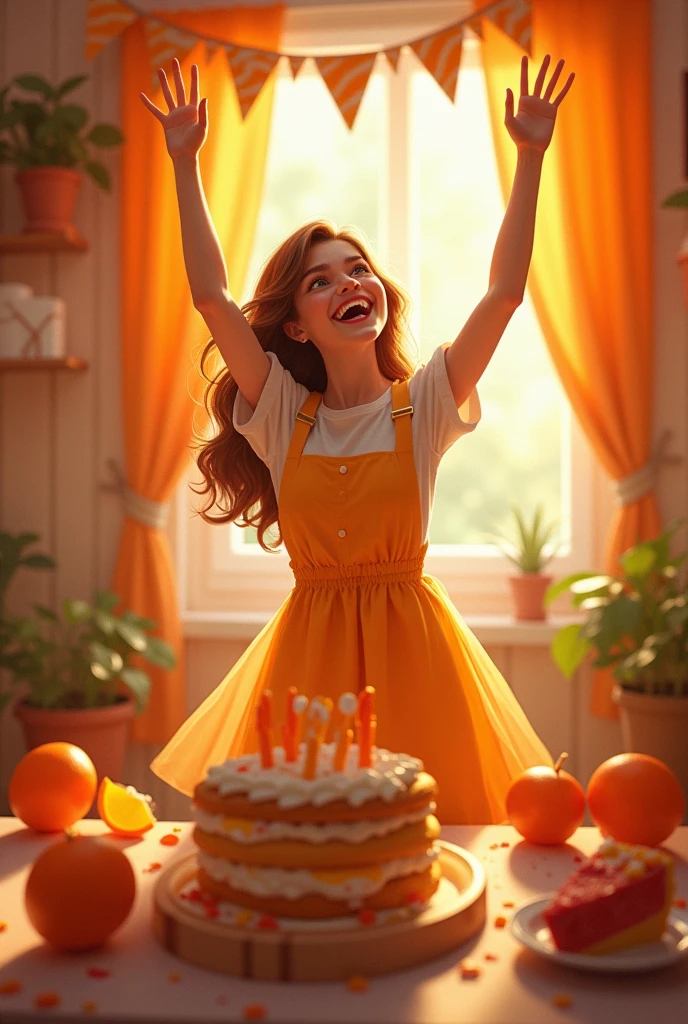 soon after post, From Isabella.
With orange cake background 